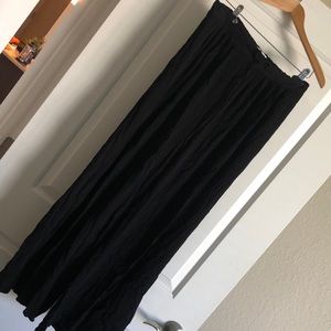 black high waisted wide leg long flowy pants